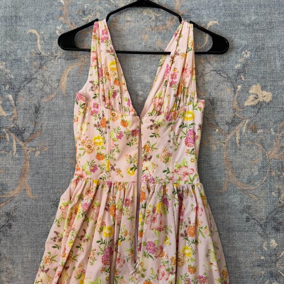 House of CB “Amara” Floral Midi Dress Pink Garden Print XS - Picture 4 of 5